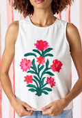 elly tank ivory with floral