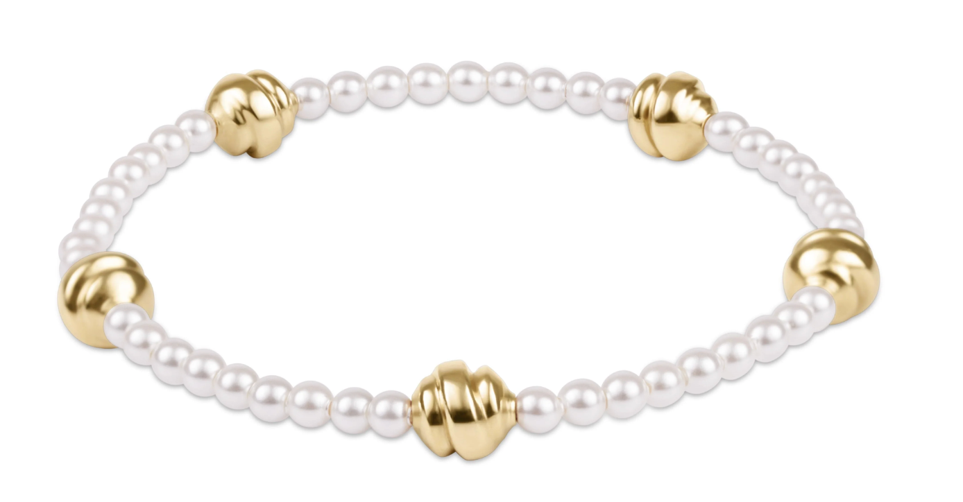 admire small gold 3mm pearl bracelet