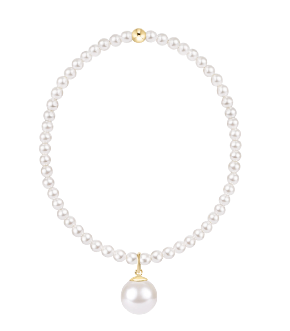 classic pearl 3mm bracelet classic pearl 10 mm charm