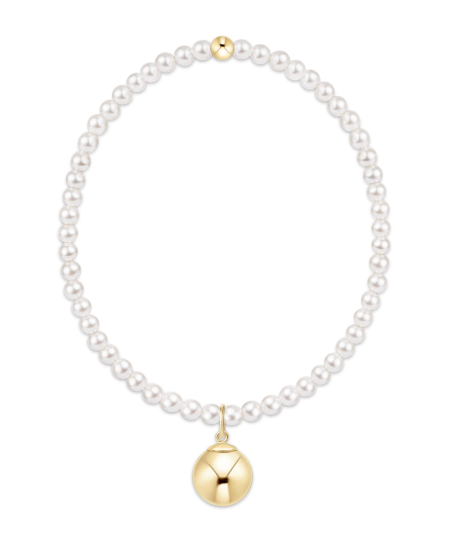classic pearl 3mm bracelet classic gold 10 mm charm