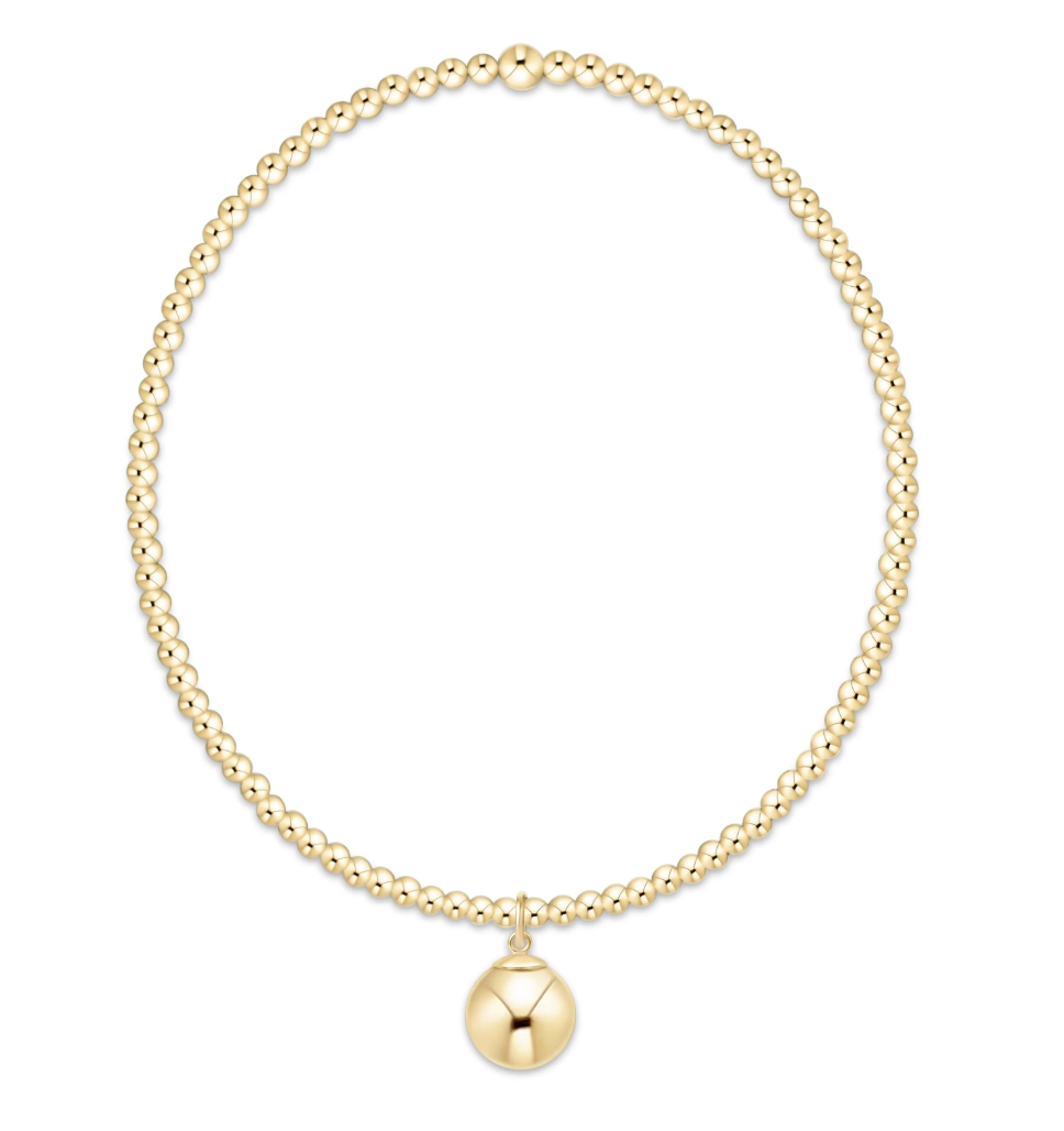 classic gold 2mm bracelet classic gold 8mm charm