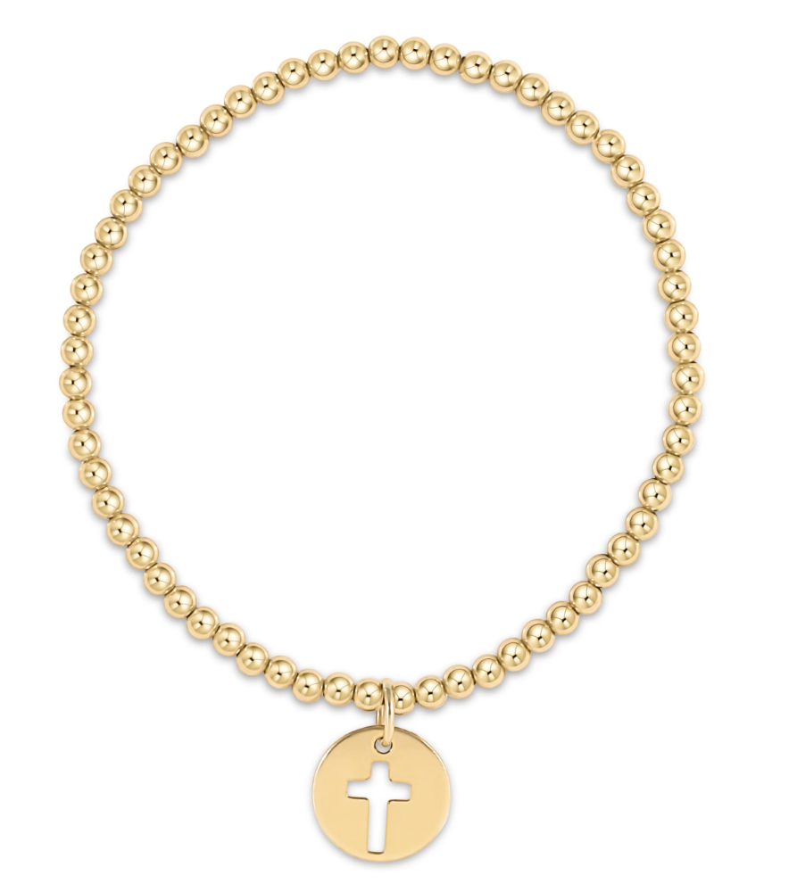 classic gold 3mm bracelet blessed gold disc