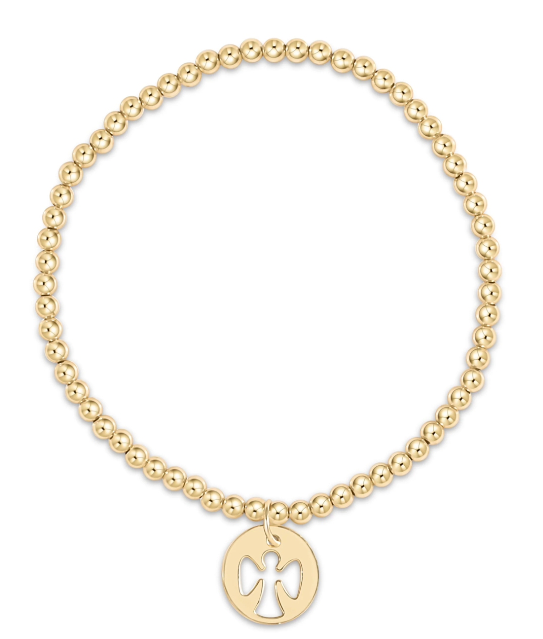 classic gold 3mm bracelet guardian angel gold disc