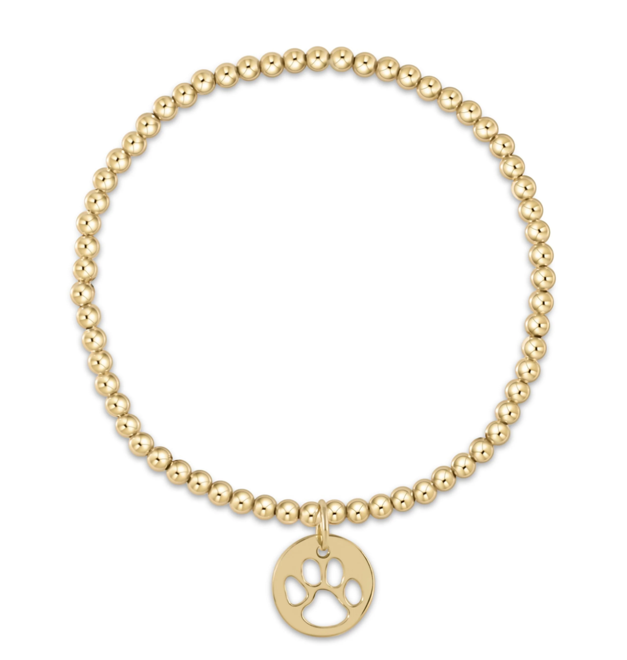 classic gold 3mm bracelet paw print gold