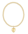 classic gold 3mm bracelet love plush small gold charm