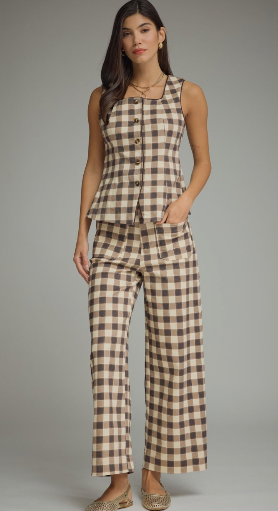 elodie plaid pants