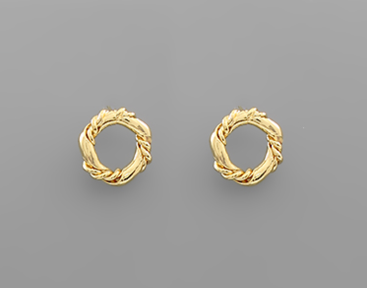 twisted circle studs