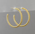 textured twisted hoops
