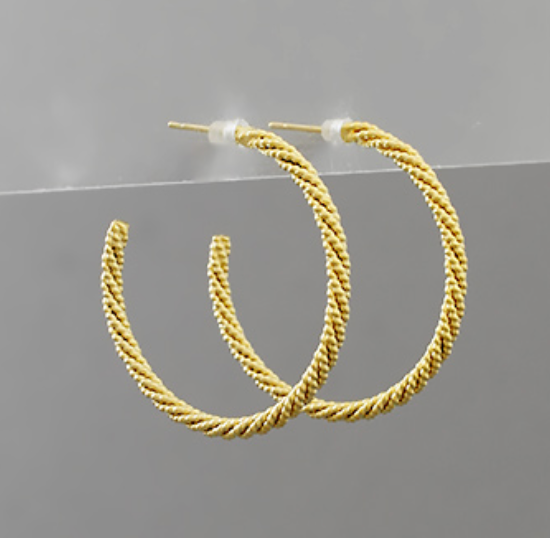 textured twisted hoops