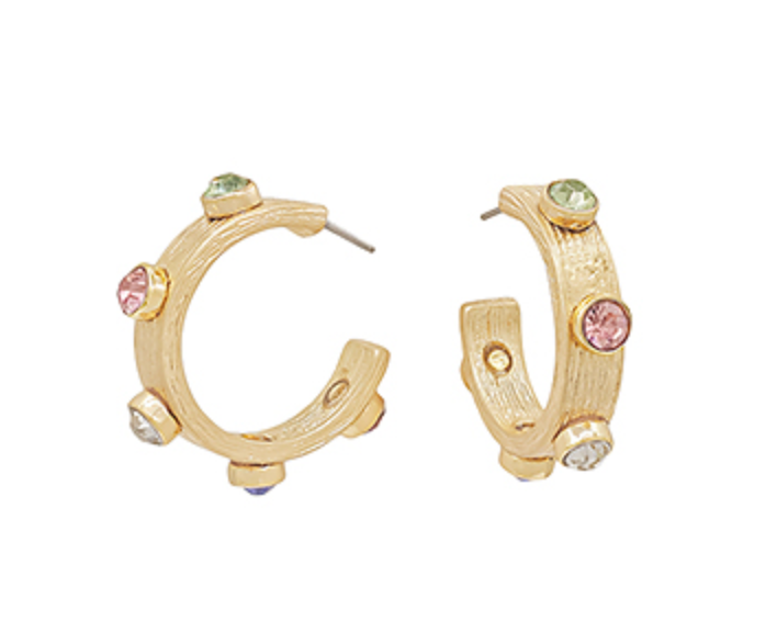 25mm crystal station textured hoops