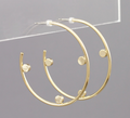 scratched disc charm open hoops