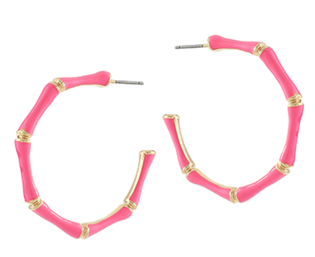 epoxy bamboo shaped earrings