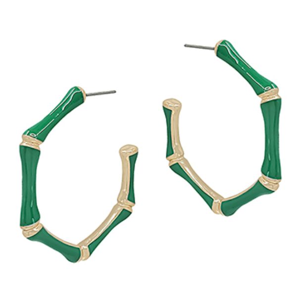 epoxy bamboo shaped earrings