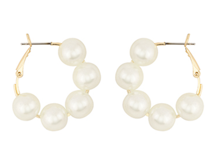 30mm pearl bead hoops