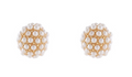 10mm pave pearl ball stud earrings