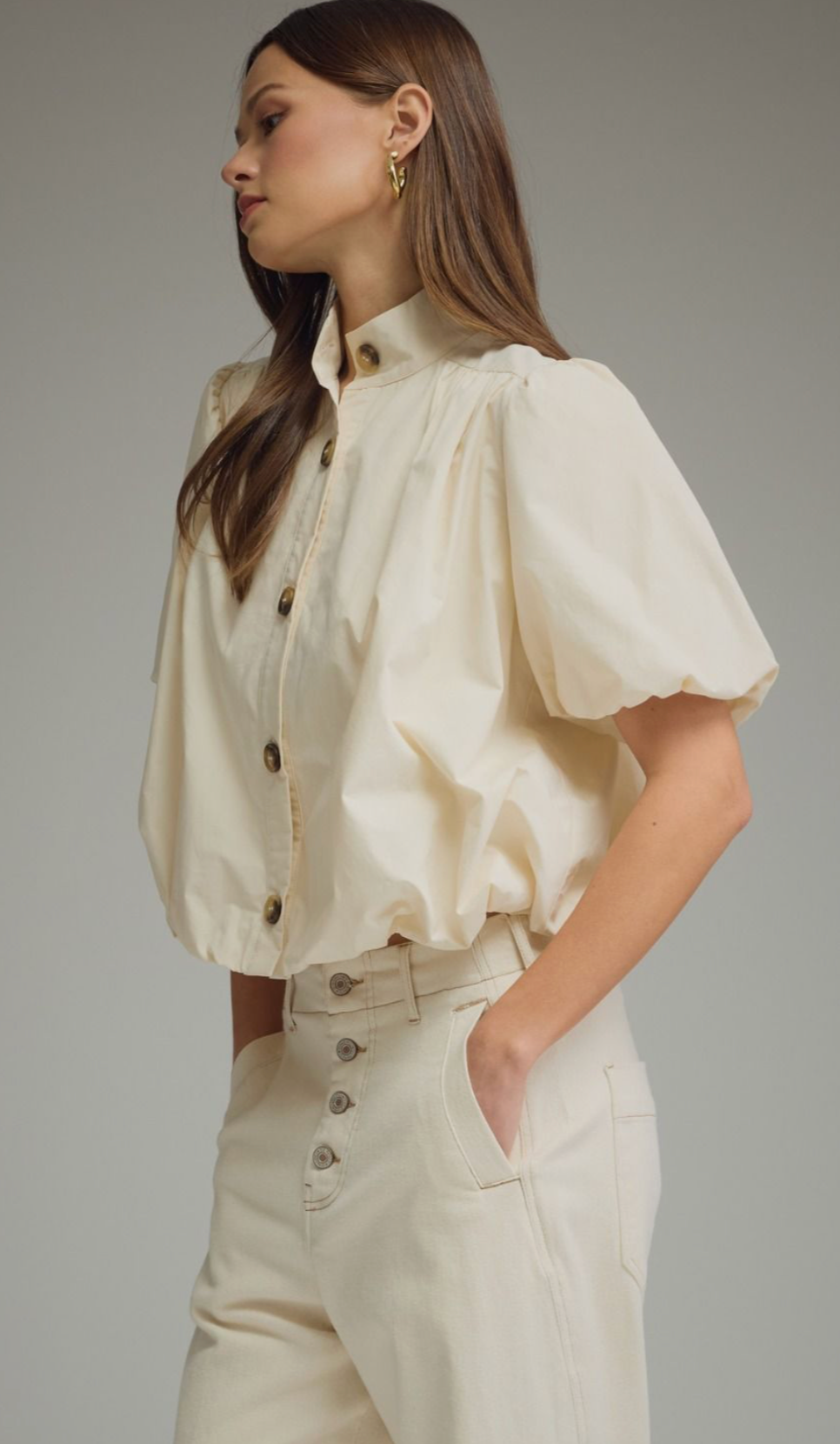 nova bubble hem blouse