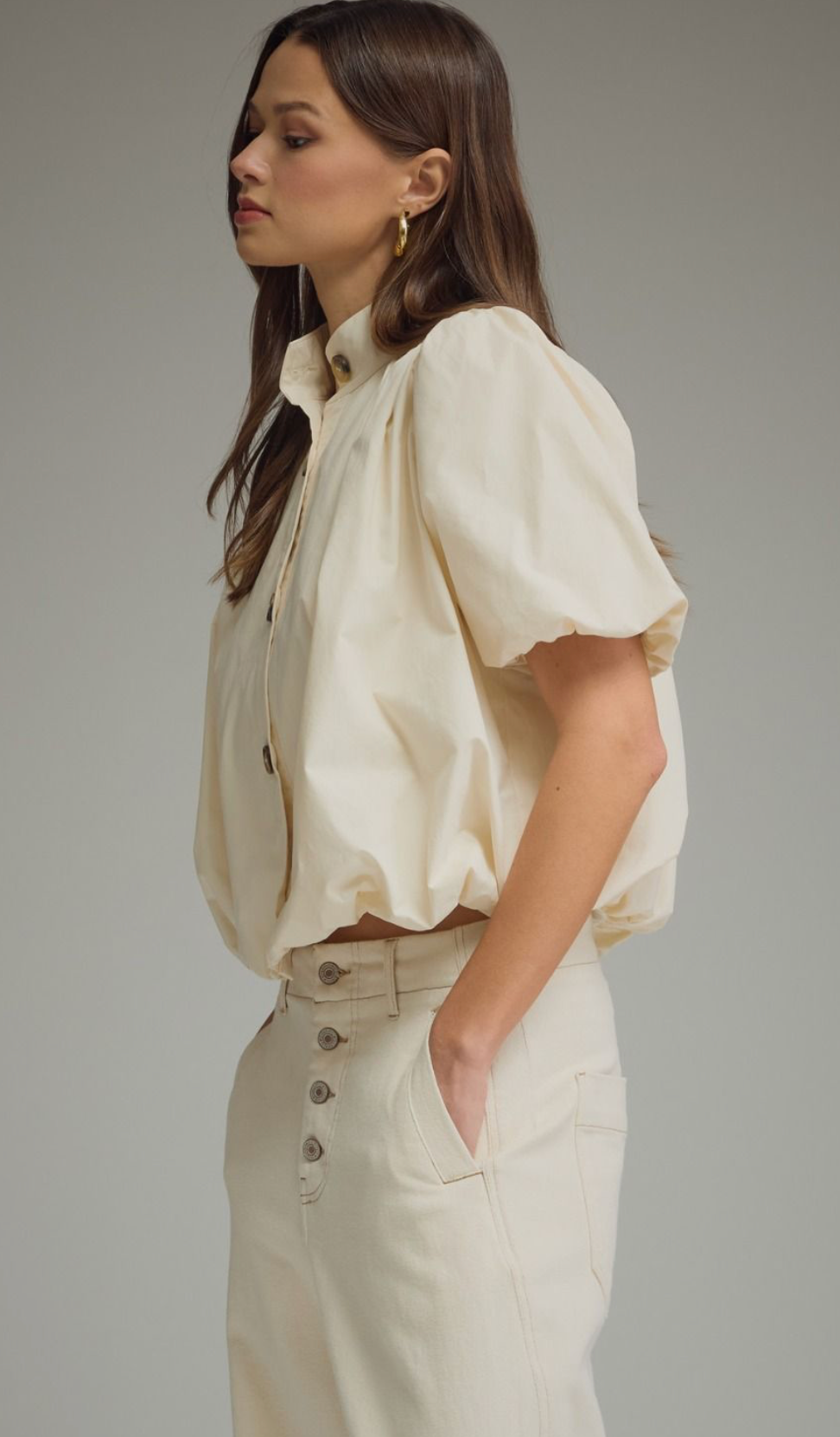 nova bubble hem blouse