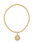 classic gold 3mm bracelet - signature cross gold disc
