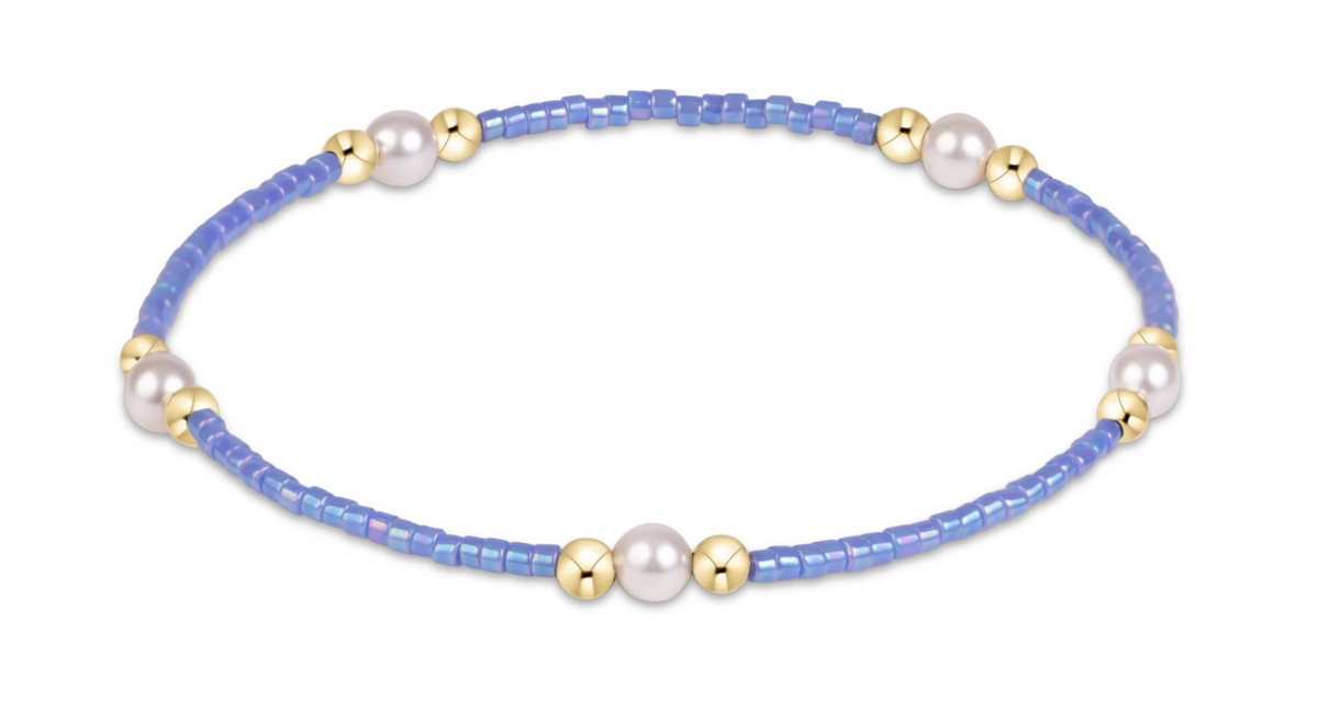 hope purpose pearl bracelet bright blue