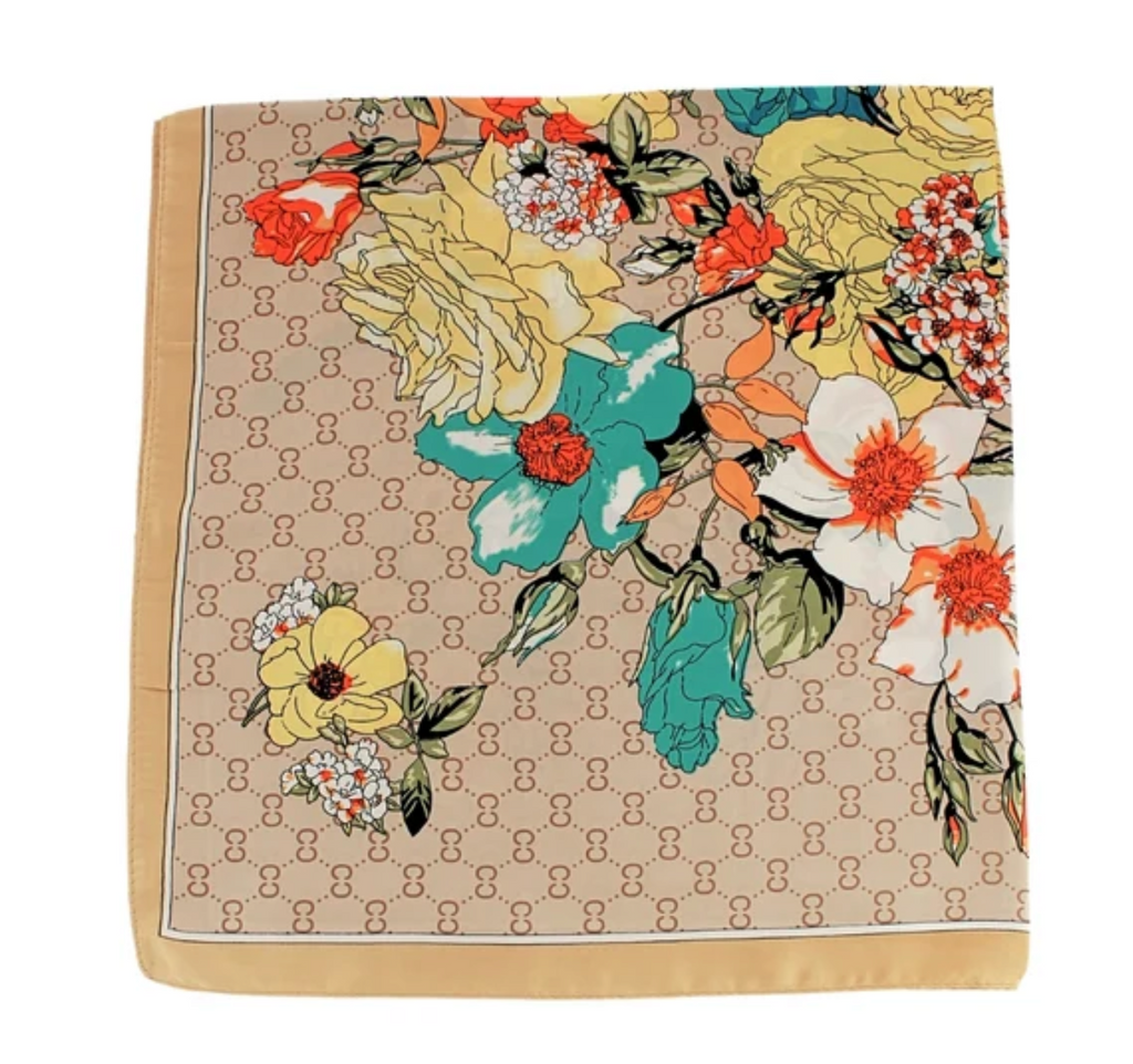 multi print square scarf