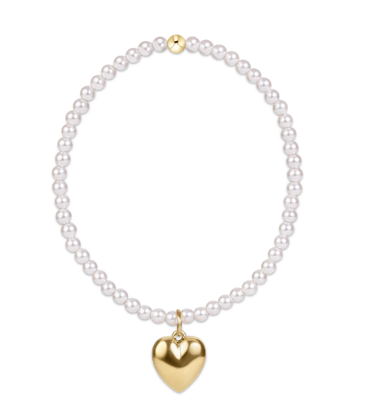 classic pearl 3mm bracelet love plush gold charm