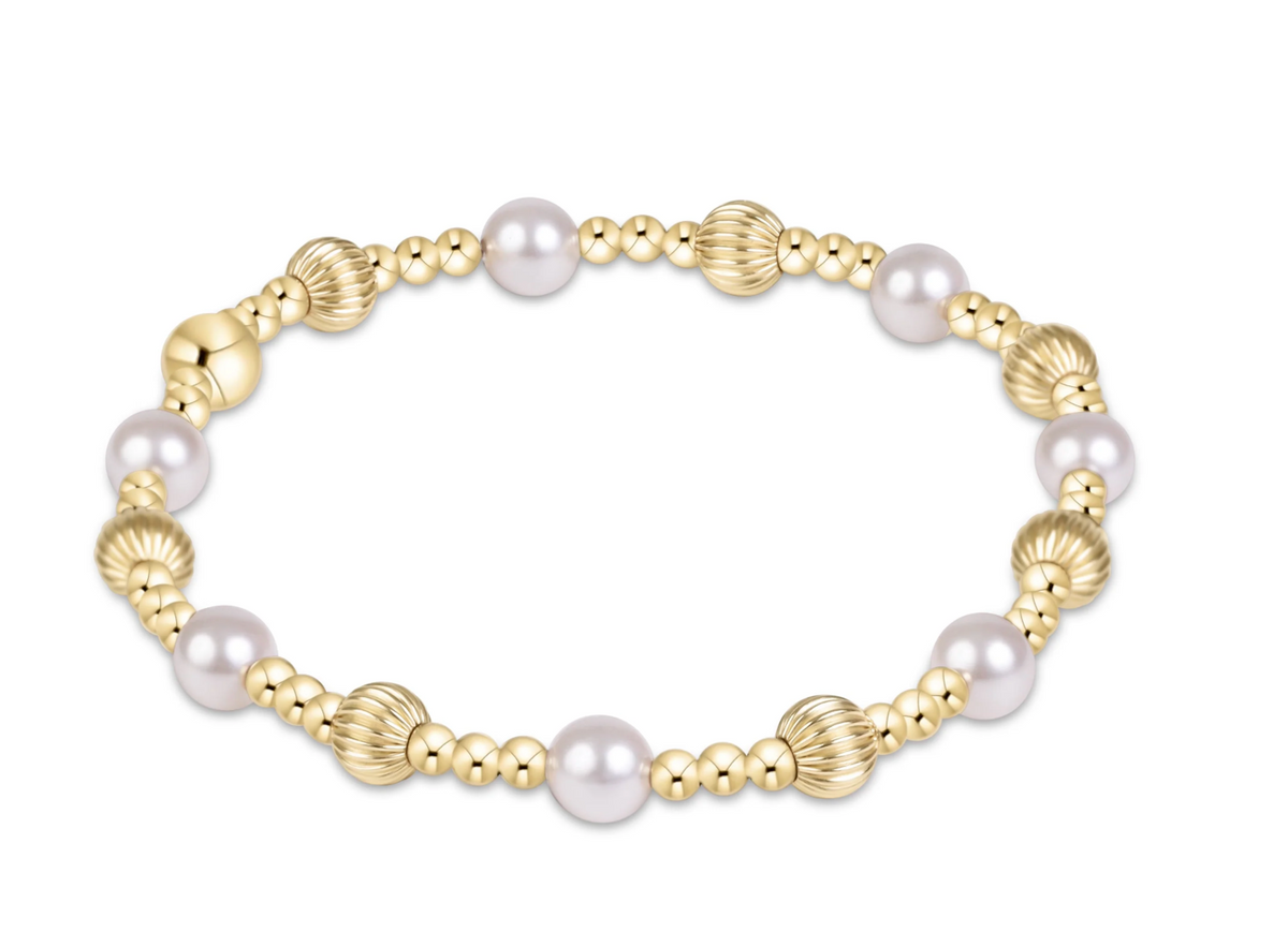 dignity sincerity gold 5mm bracelet - pearl