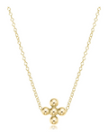 16" necklace gold - signature cross beaded gold 3mm