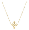 16" necklace gold - signature cross beaded gold 4mm