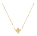 16" necklace gold - signature cross small gold