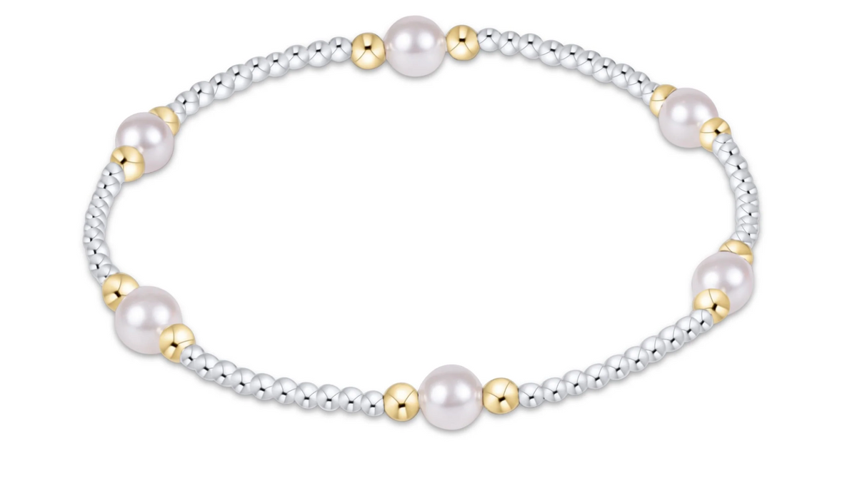 purpose pearl 5mm mixed metal bracelet