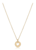 16" necklace gold - love small gold disc