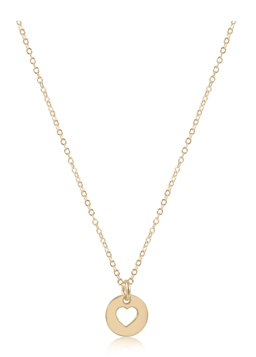 16" necklace gold - love small gold disc