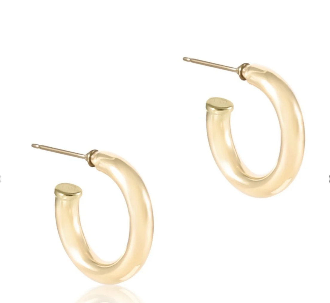 round gold 1" post hoop 4mm smooth