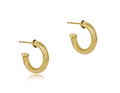 round gold 0.5" post hoop - 4mm - textured twist