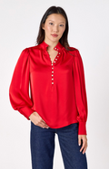 leland blouse ruby red