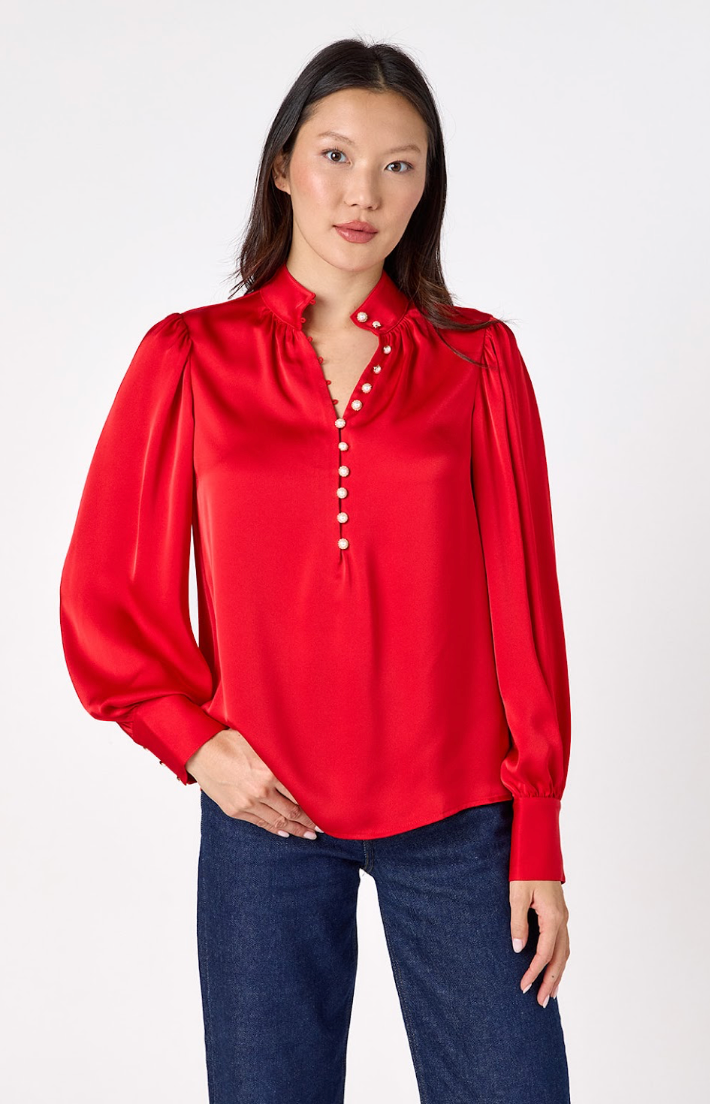 leland blouse ruby red