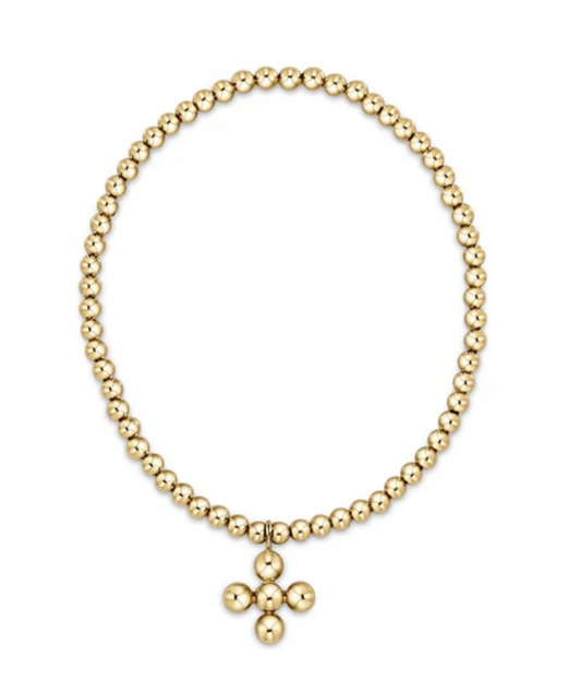 classic gold 3mm bead bracelet classic beaded signature cross gold charm 4mm bead gold