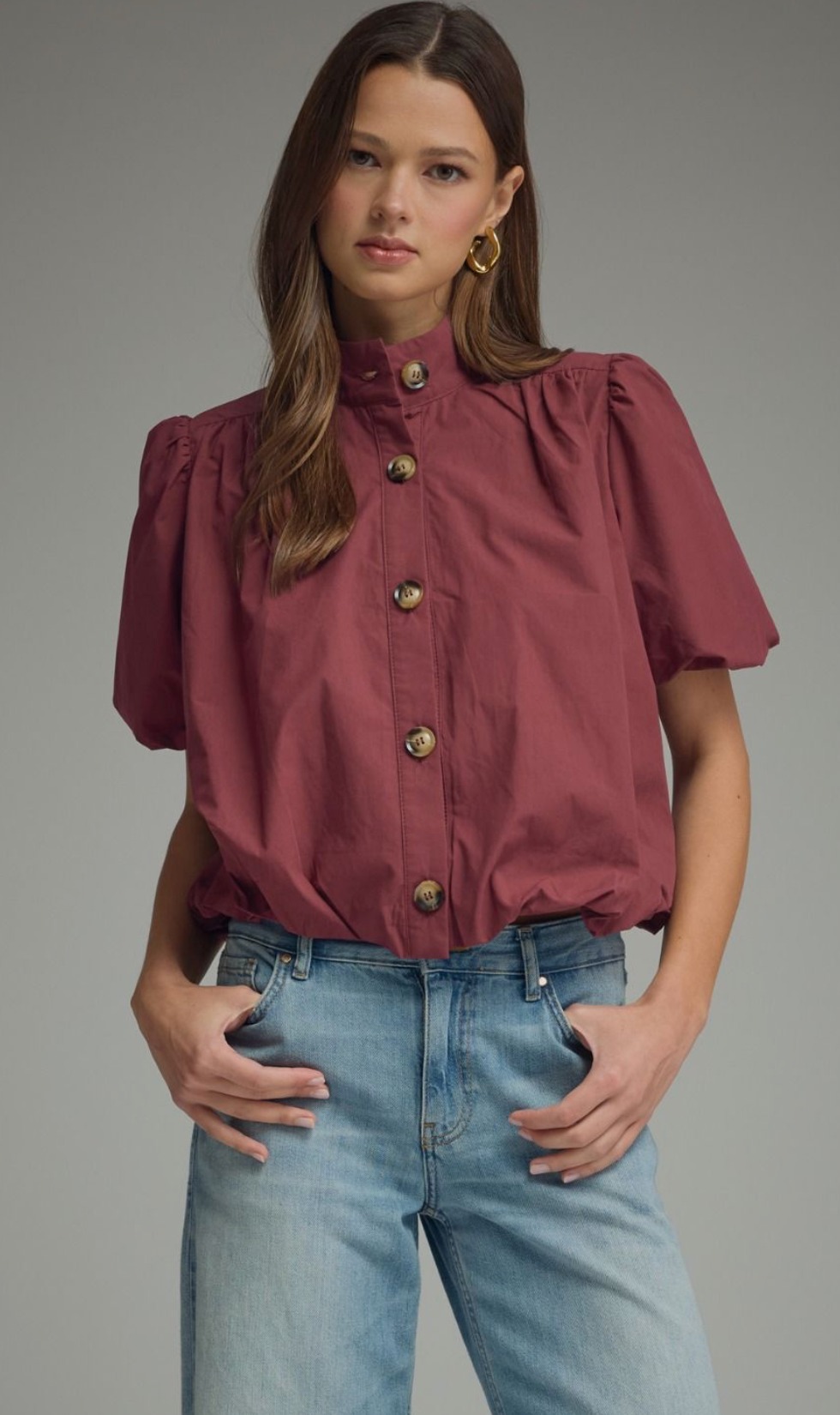 nova bubble hem blouse