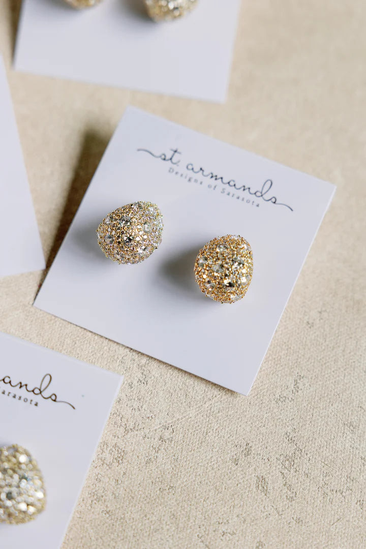 pave crystal gumdrop earrings