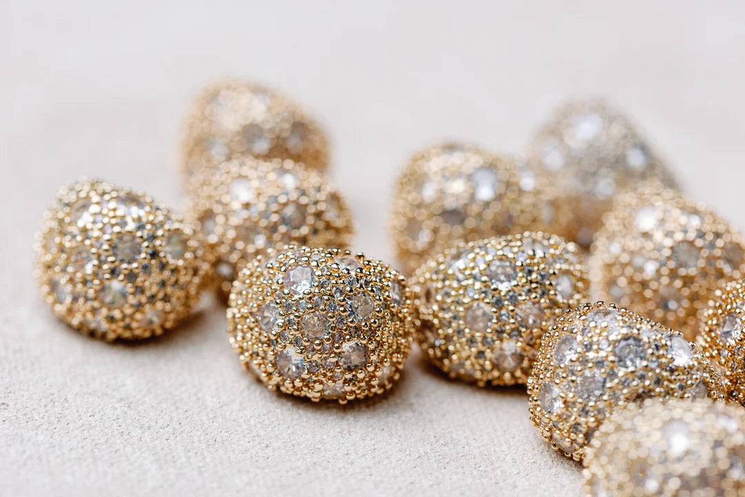 pave crystal gumdrop earrings