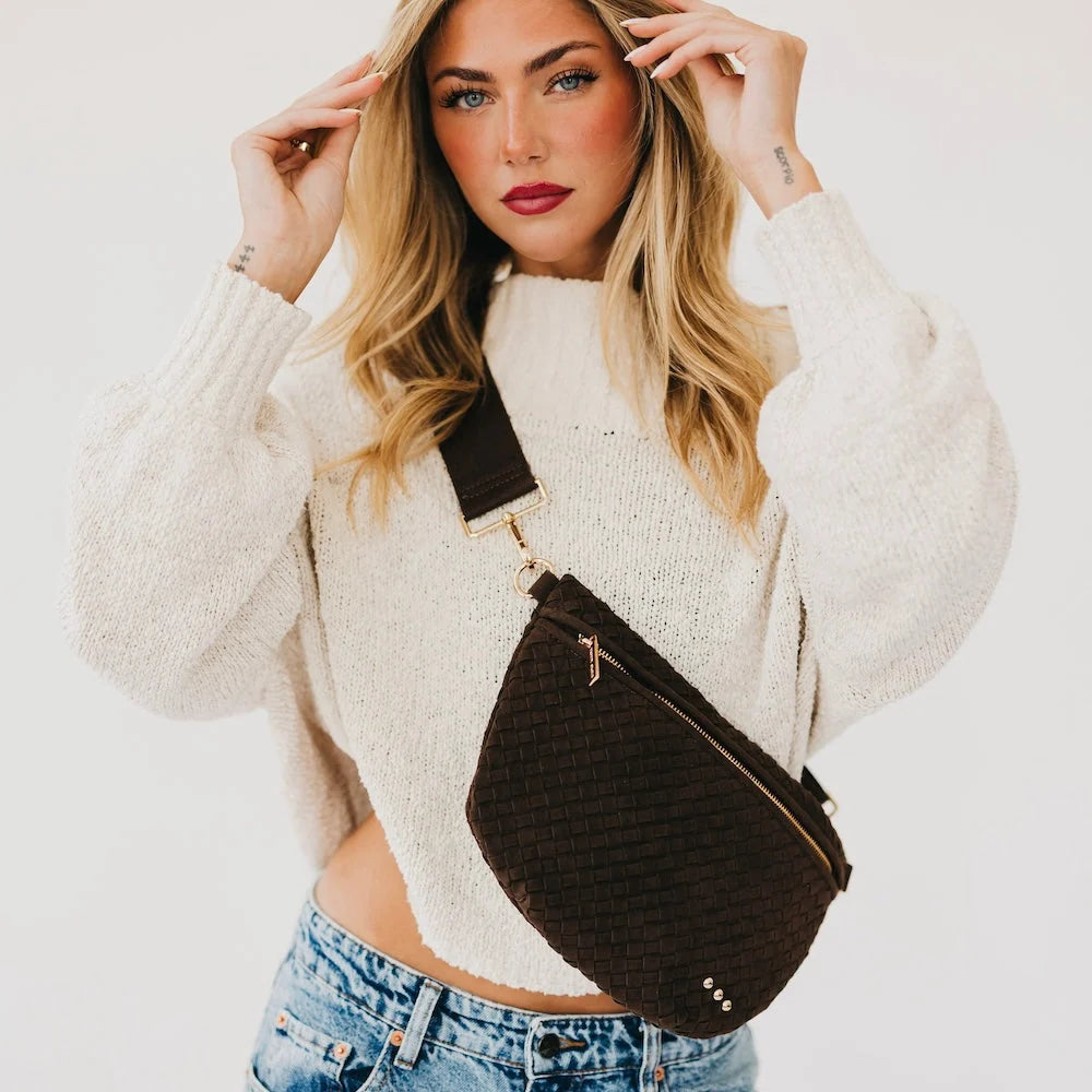 suede westlyn woven bum bag