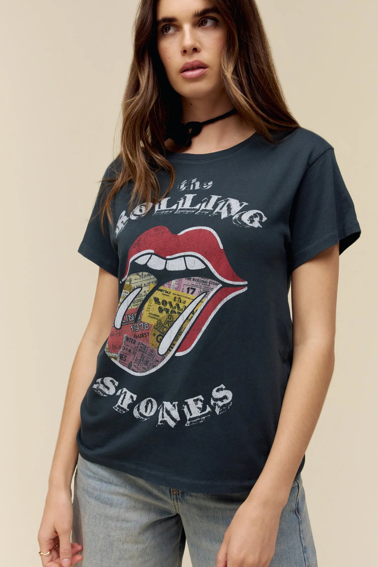 rolling stones ticket fill ticket tongue tee