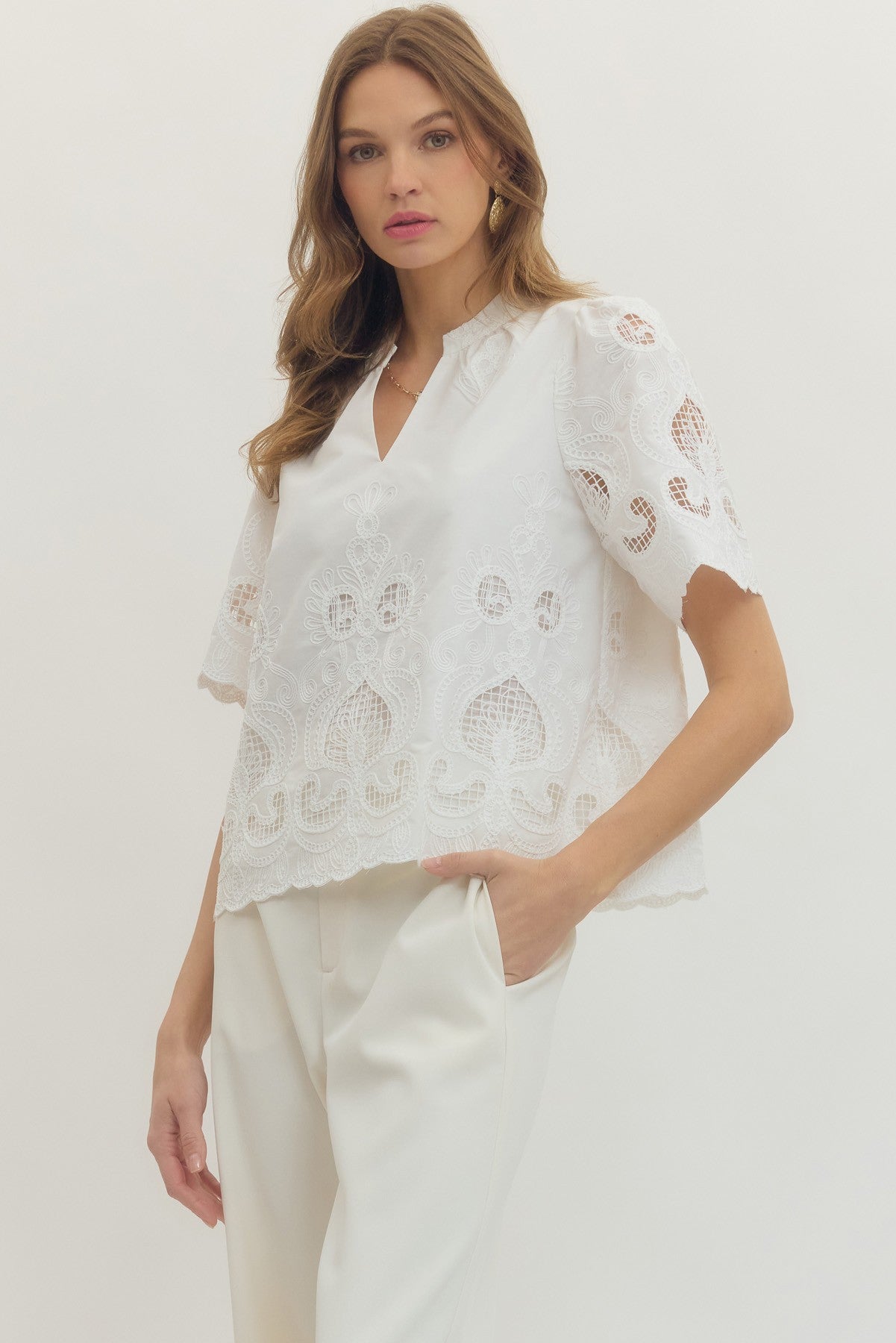 corrine embroidered blouse