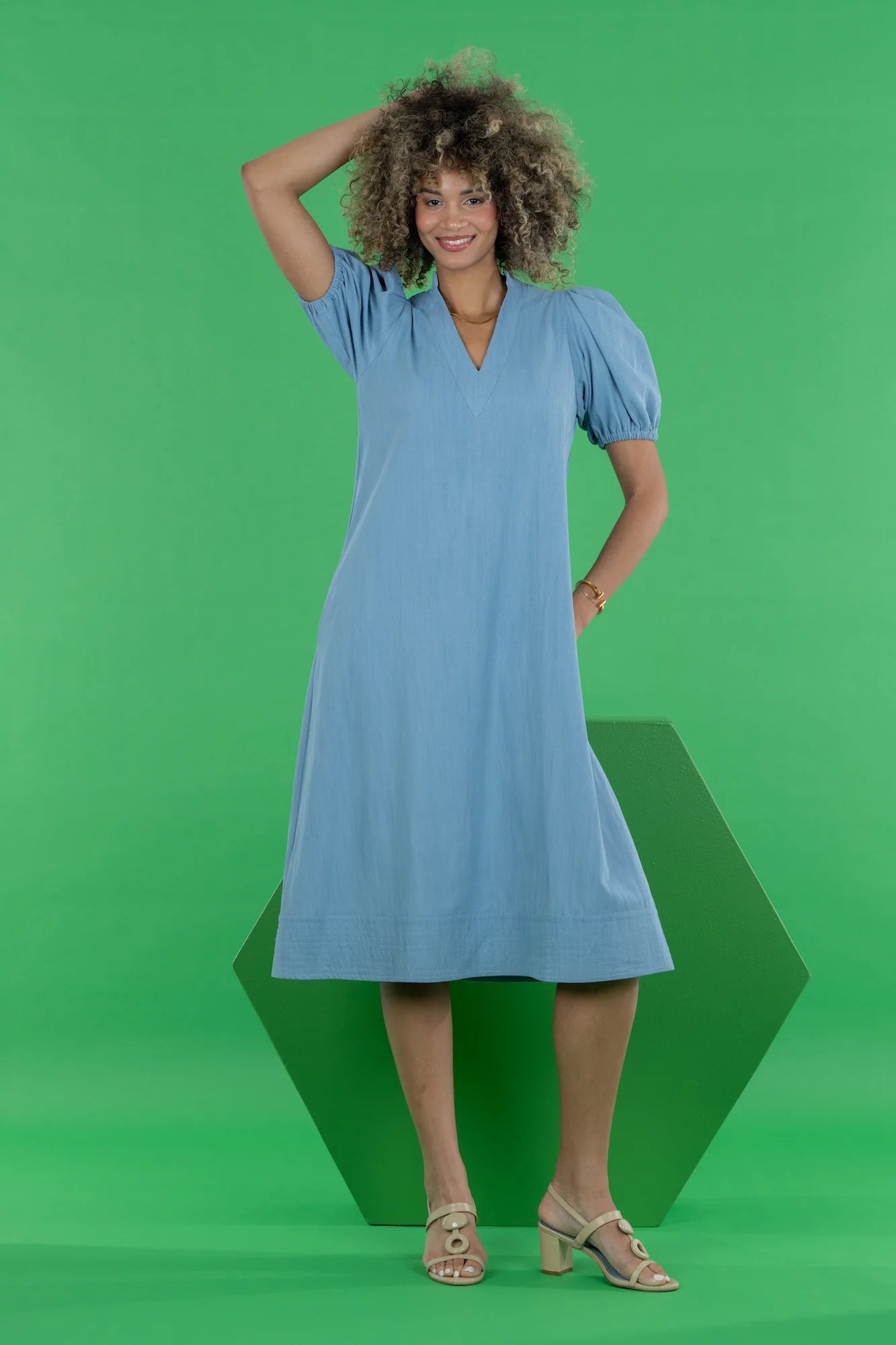 hampton dress denim chambray