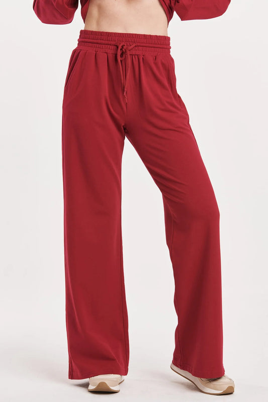 quincy elastic waist wide leg pants