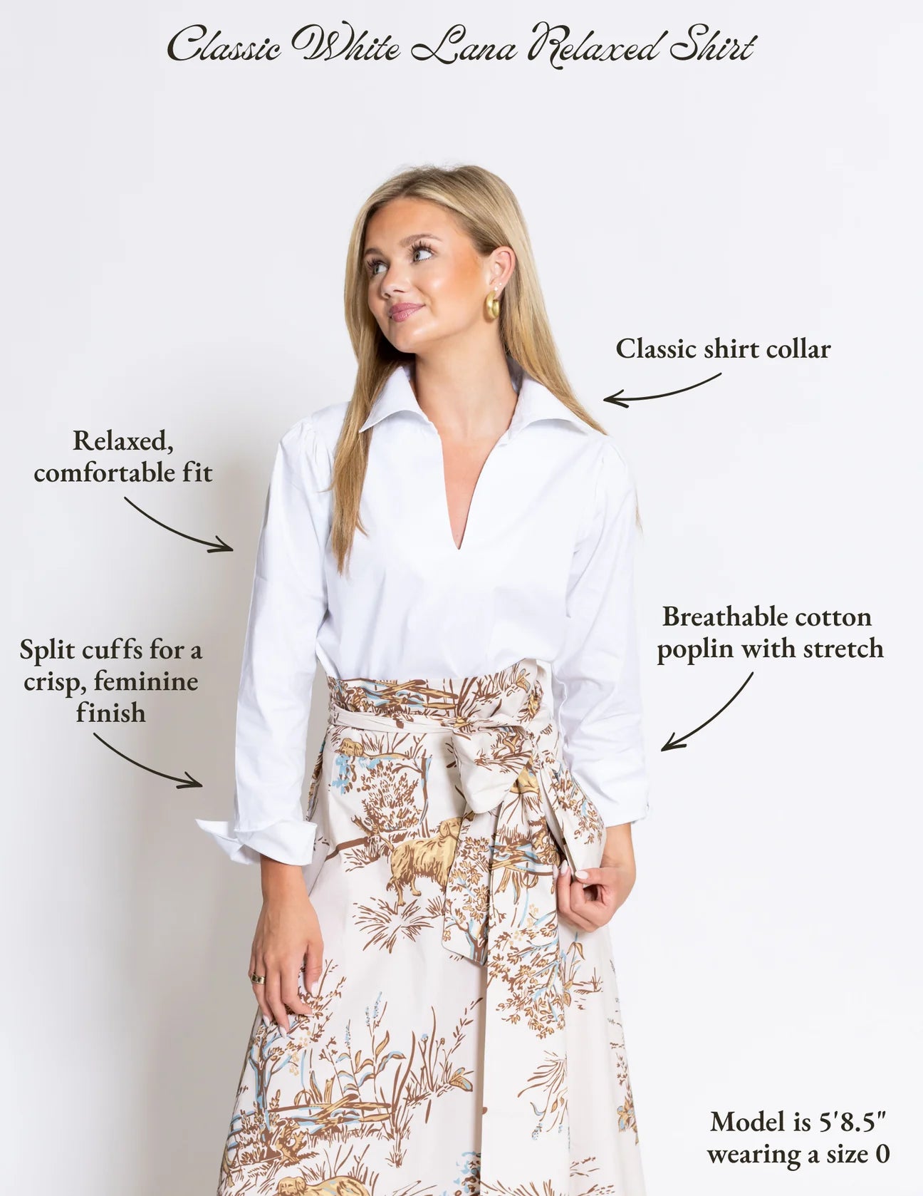 classic white lana relaxed shirt