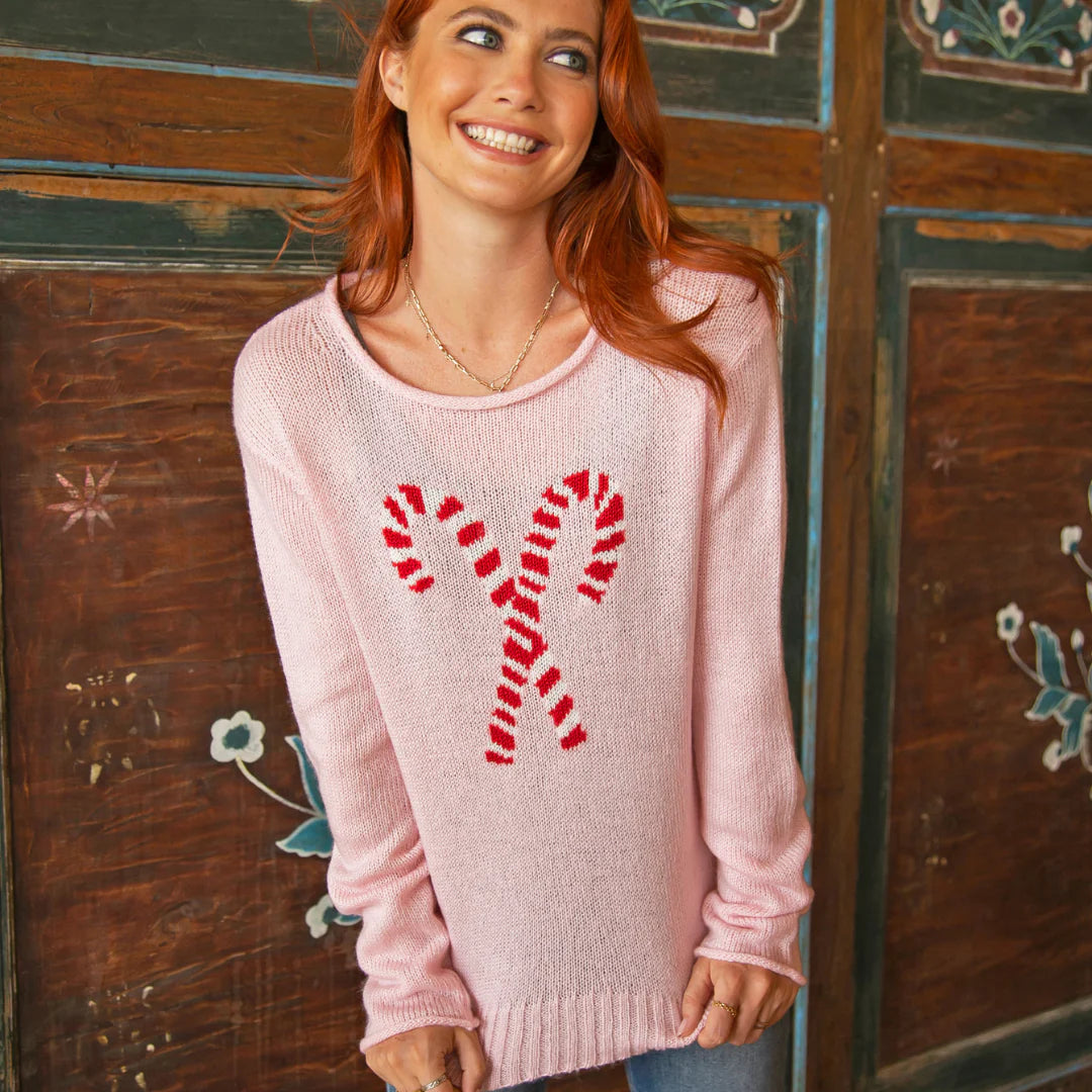 candy cane crew sweater