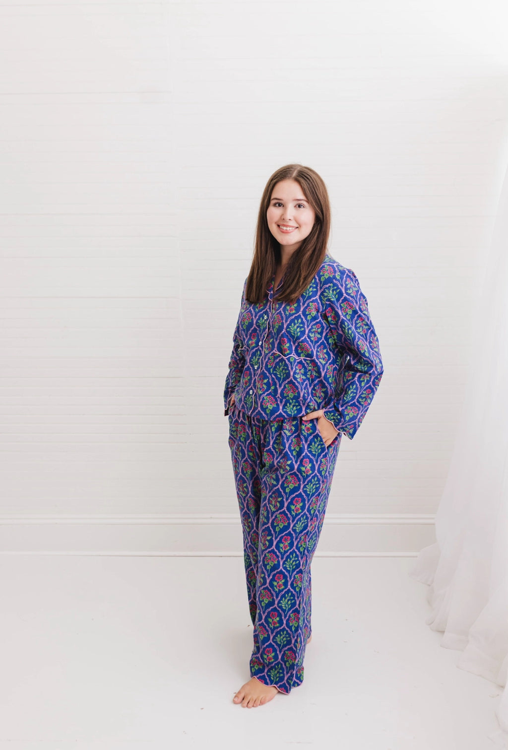 midnight henley pj pant set