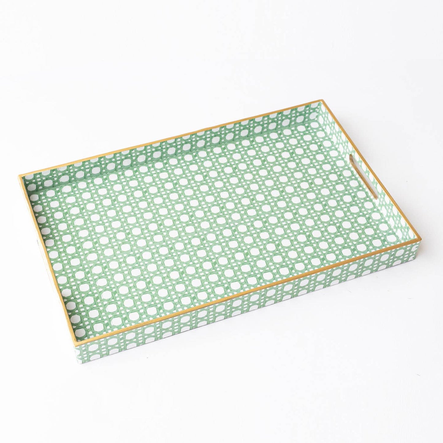 Green Cane Rectangular Tray