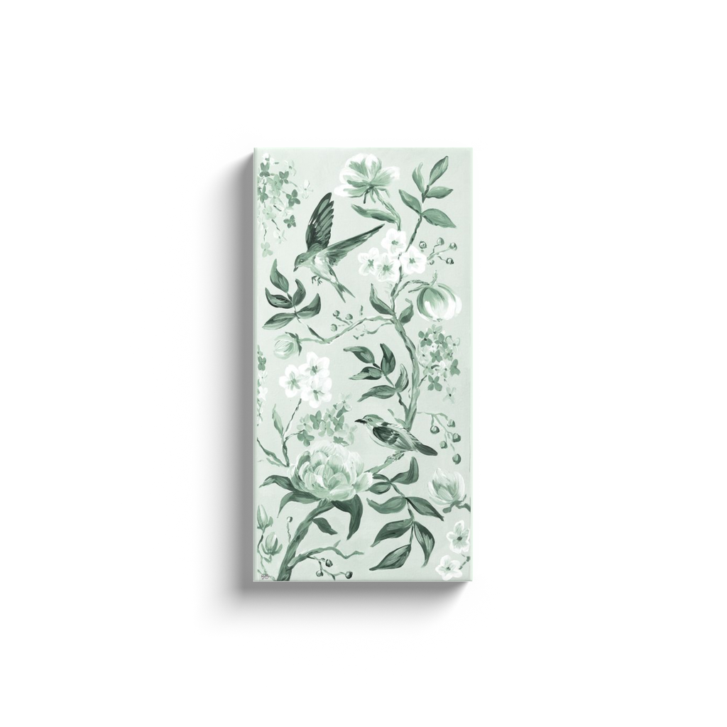 sage Chinoiserie No. 2, a canvas wrap print